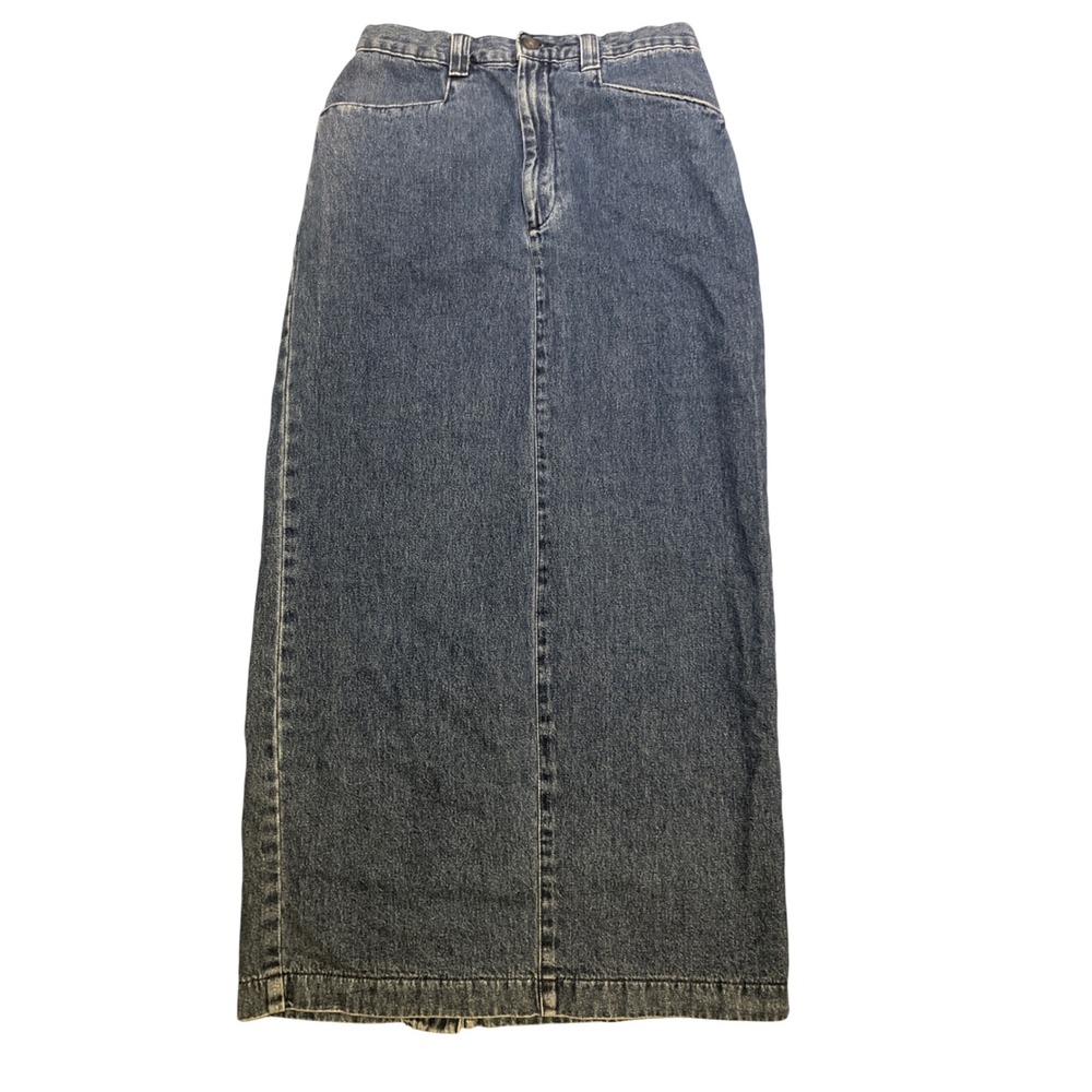 Lee Casuals Jeans Skirt Women's Size 4L Long Maxi Blue Vintage 90s Classic - Picture 1 of 9